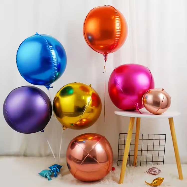 ลูกโป่งฟอยล์ทรงกลม 4D สี
